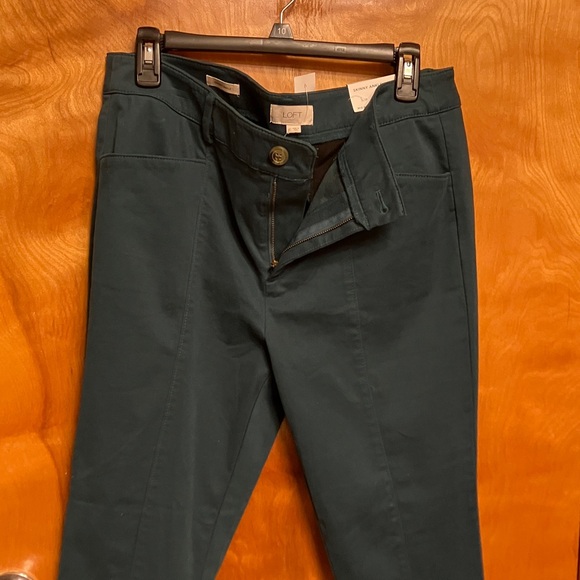 LOFT Deep Teal Pants. Size 12. Mid-Rise Skinny Ankle. NWT - Picture 2 of 7